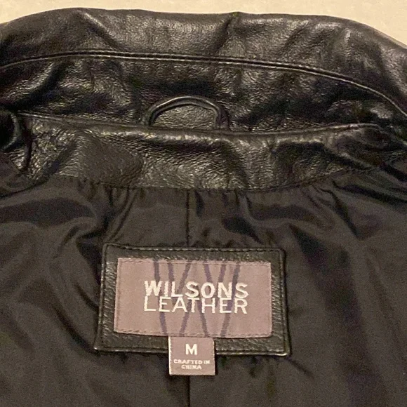 Women’s Wilson Black Leather Zip Up Jacket. EUC Sz. M - Picture 7 of 13